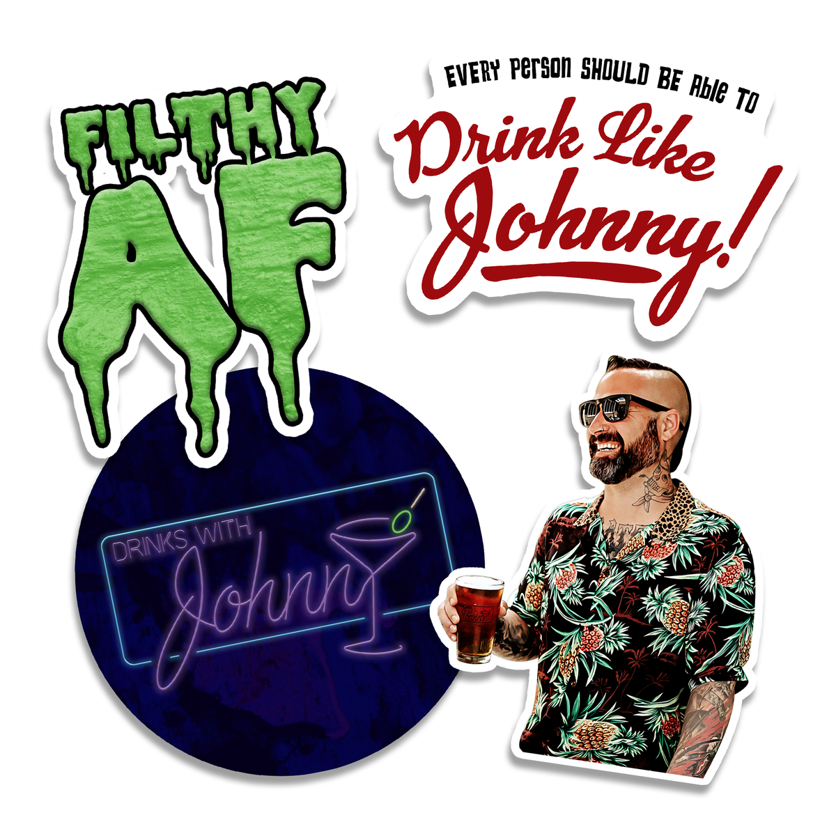 Drink Like Johnny Sticker Pack Drinks With Johnny